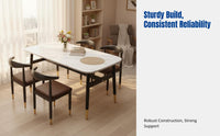 Rectangular Marble Pattern Dining Table, Modern Minimalist, Home, Kitchen