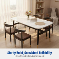 Rectangular Marble Pattern Dining Table, Modern Minimalist, Home, Kitchen