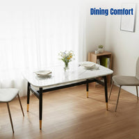 Rectangular Marble Pattern Dining Table, Modern Minimalist, Home, Kitchen