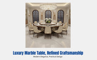 Electric Marble Dining Table for Hotel, Modern Round Table with Rotating Center, Large Capacity for Banquet, Restaurant, Lounge