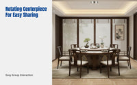 Electric Marble Dining Table for Hotel, Modern Round Table with Rotating Center, Large Capacity for Banquet, Restaurant, Lounge