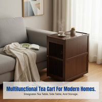 Movable Tea Table, Tea Cart, Multi-Functional Sofa Side Cabinet, Boiling Water Station for Living Room
