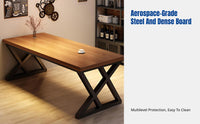 Utilitarian Dining Table, Rectangular Commercial Table, Thick Board, Steel Frame, for Restaurant, Bar, Cafe, Fast Food Shop