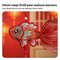 Festive Koi Fish Hanging, Embroidered Tassel, Entryway Decor, Chinese New Year