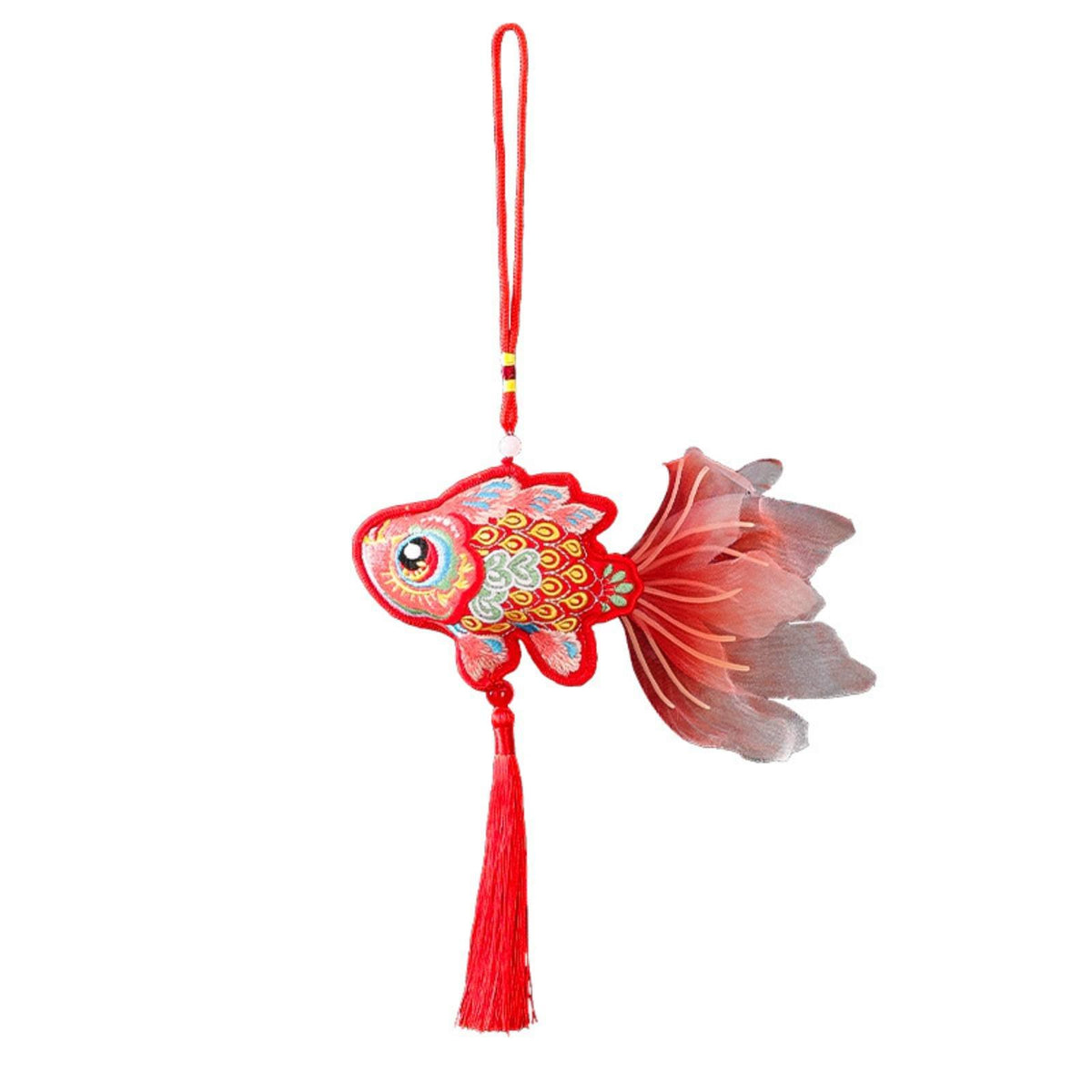 Festive Koi Fish Hanging, Embroidered Tassel, Entryway Decor, Chinese New Year