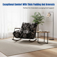 Single Sofa Chair, Nordic Minimalist Lounge Chair, Designer Armchair for Living Room and Balcony, Relaxing Rocking Chair