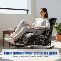 Single Sofa Chair, Nordic Minimalist Lounge Chair, Designer Armchair for Living Room and Balcony, Relaxing Rocking Chair