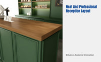 Retro Coffee Bar Counter, Reception Desk, Cashier Station, Modern Commercial Space, Ideal for Cafe, Bakery, Milk Tea Shop