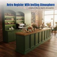 Retro Coffee Bar Counter, Reception Desk, Cashier Station, Modern Commercial Space, Ideal for Cafe, Bakery, Milk Tea Shop