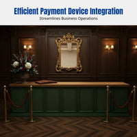 Retro Coffee Bar Counter, Reception Desk, Cashier Station, Modern Commercial Space, Ideal for Cafe, Bakery, Milk Tea Shop