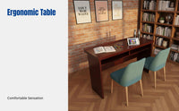 Conference Table and Chair Set, Rectangular Meeting Desk, Wood Veneer Surface, Office Training Room