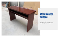 Conference Table and Chair Set, Rectangular Meeting Desk, Wood Veneer Surface, Office Training Room