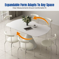 Cream Design Sintered Stone Dining Table, Rotating, Extendable, Folding, Square to Round, Modern Minimalist for Home