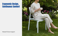 Stackable Dining Chair, Thickened Seat, Modern Minimalist, Black, Ergonomic Backrest, Home & Restaurant