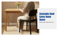 Stackable Dining Chair, Thickened Seat, Modern Minimalist, Black, Ergonomic Backrest, Home & Restaurant