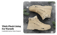 Men's winter Boots, Winter hiker Boots, Fleece Lined, Warm Thickened PU, Rubber Sole, everyday Outdoor
