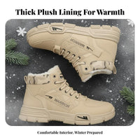 Men's winter Boots, Winter hiker Boots, Fleece Lined, Warm Thickened PU, Rubber Sole, everyday Outdoor