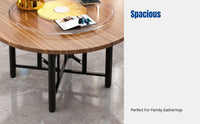 Hardwood round table top, large round dining table, modern minimalist, home use, foldable frame, sturdy, minimalist design