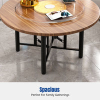 Hardwood round table top, large round dining table, modern minimalist, home use, foldable frame, sturdy, minimalist design