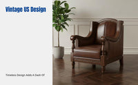 Western Vintage Top Grain Leather Sofa, Brown Leather Upholstery, Sturdy Wood Frame, Modular Seating, Firm Foam, Timeless Country Style