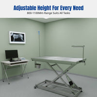 Pet Grooming Table, Stainless Steel, Adjustable Height, Veterinary Surgery Table, IV Stand, For Pet Clinic & Grooming Shop