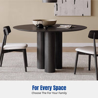 Vintage Designer Round Dining Table, Sturdy Wood, Italian Style for Small Spaces, Home Kitchen, Ash Wood Top