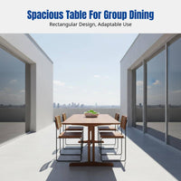 Burmese Teak Dining Table, Solid Wood Rectangular Table, Custom Villa Furniture, Nordic Style, Indoor Outdoor Use