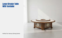 Hotel Dining Table, Electric Marble Round Table, Modern Wood Rotating Hot Pot Table, Large Capacity, Restaurant Banquet