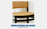 Rattan Chair, Stackable Dining Chair, Thick Backrest, Home, Small Space, Desk, Outdoor Leisure