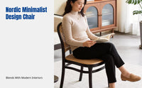 Rattan Chair, Stackable Dining Chair, Thick Backrest, Home, Small Space, Desk, Outdoor Leisure