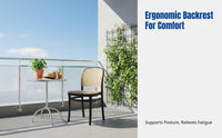 Rattan Chair, Stackable Dining Chair, Thick Backrest, Home, Small Space, Desk, Outdoor Leisure