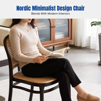 Rattan Chair, Stackable Dining Chair, Thick Backrest, Home, Small Space, Desk, Outdoor Leisure