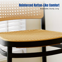 Rattan Chair, Stackable Dining Chair, Thick Backrest, Home, Small Space, Desk, Outdoor Leisure