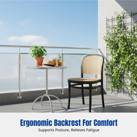 Rattan Chair, Stackable Dining Chair, Thick Backrest, Home, Small Space, Desk, Outdoor Leisure