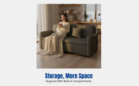 Sofa for Small Spaces, Living Room, Balcony, Apartment, Office, Storage Bench, Modern Minimalist Design