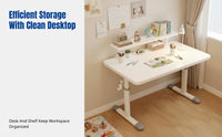 Hand Crank Adjustable Desk, Kids Study Table and Chair Set, Ergonomic Office Desk for Home Study Room
