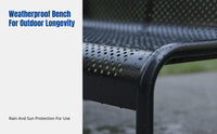 Outdoor Iron Long Bench, Garden Metal Chair, Waterproof, Sun-Resistant, Double Person, Minimalist Design