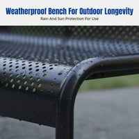 Outdoor Iron Long Bench, Garden Metal Chair, Waterproof, Sun-Resistant, Double Person, Minimalist Design