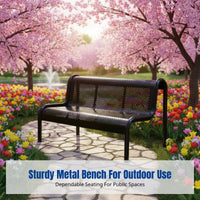 Outdoor Iron Long Bench, Garden Metal Chair, Waterproof, Sun-Resistant, Double Person, Minimalist Design