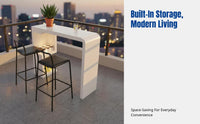 Modern Minimalist Bar Table, High Foot Console, Faux Marble Top, Living Room Divider, Home Lounge