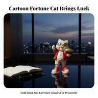 Fortune Cat Figurine, Resin Decor for Shop Counter, Office, Living Room
