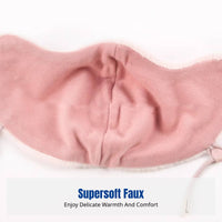 Faux Fur Face Cover, Thickened Warm for Winter, Windproof Cold-Resistant, Outdoor Cycling, Skiing, Stylish for Women