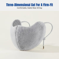 Faux Fur Face Cover, Thickened Warm for Winter, Windproof Cold-Resistant, Outdoor Cycling, Skiing, Stylish for Women