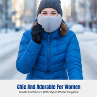 Faux Fur Face Cover, Thickened Warm for Winter, Windproof Cold-Resistant, Outdoor Cycling, Skiing, Stylish for Women