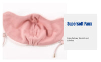 Faux Fur Face Cover, Thickened Warm for Winter, Windproof Cold-Resistant, Outdoor Cycling, Skiing, Stylish for Women