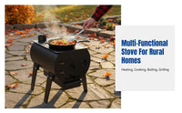 Indoor Portable Multi-Functional Heating Stove, Home Cooking Heater for Winter, Charcoal Burner, Rural Outdoor Use
