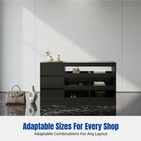 Clothing Store Cashier Counter, Central Island Display Cabinet, Glass Showcase, Large Storage, Modern Retail Fixture