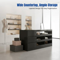 Clothing Store Cashier Counter, Central Island Display Cabinet, Glass Showcase, Large Storage, Modern Retail Fixture