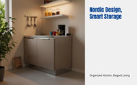 Stainless Steel Kitchen Cabinet, Assembled Sideboard, Modern Nordic Design, Multi-Functional Storage, Simple Economic Style