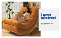 Lazy Sofa Chair, Moon Recliner, Ergonomic Lounge Chair for Adults, Balcony, Living Room, Adjustable Angle, Comfortable Modern Design